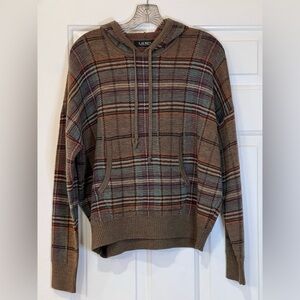 Lauren Ralph Lauren 100% Pure Wool Plaid Hoodie - Women's Size L